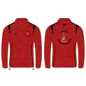 HALF-ZIP TOP - Limerick Gymnastics Clube - front and back - Borus Sports Shop