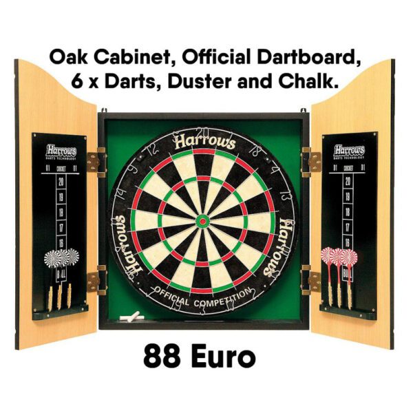 OAK CABINET OFFICIAL DARTBOARD