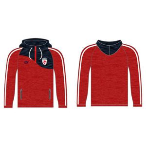 Red Half Zip Top - front and back - Sports Clothing - Boru Sports Shop