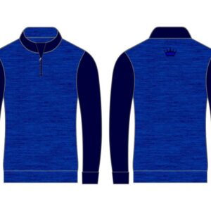 Golf Half Zip Top Blue - front and back - Boru Sports Shop