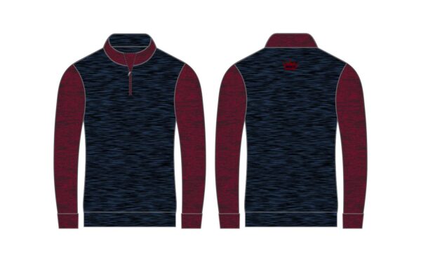 Sportswear for men - Golf Half Zip Top Blue - front and back - Boru Sports Shop